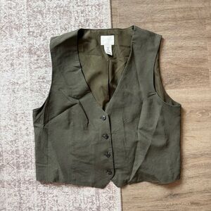 H&M Dark Green Buttoned Vest Top